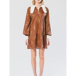 Vintage Desert Sun Brand Nashville Rhinestone Music Note Western Mini Dress Larg